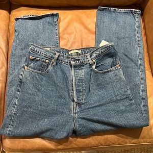 Levis Ribcage Straight High Waisted Dark Jeans